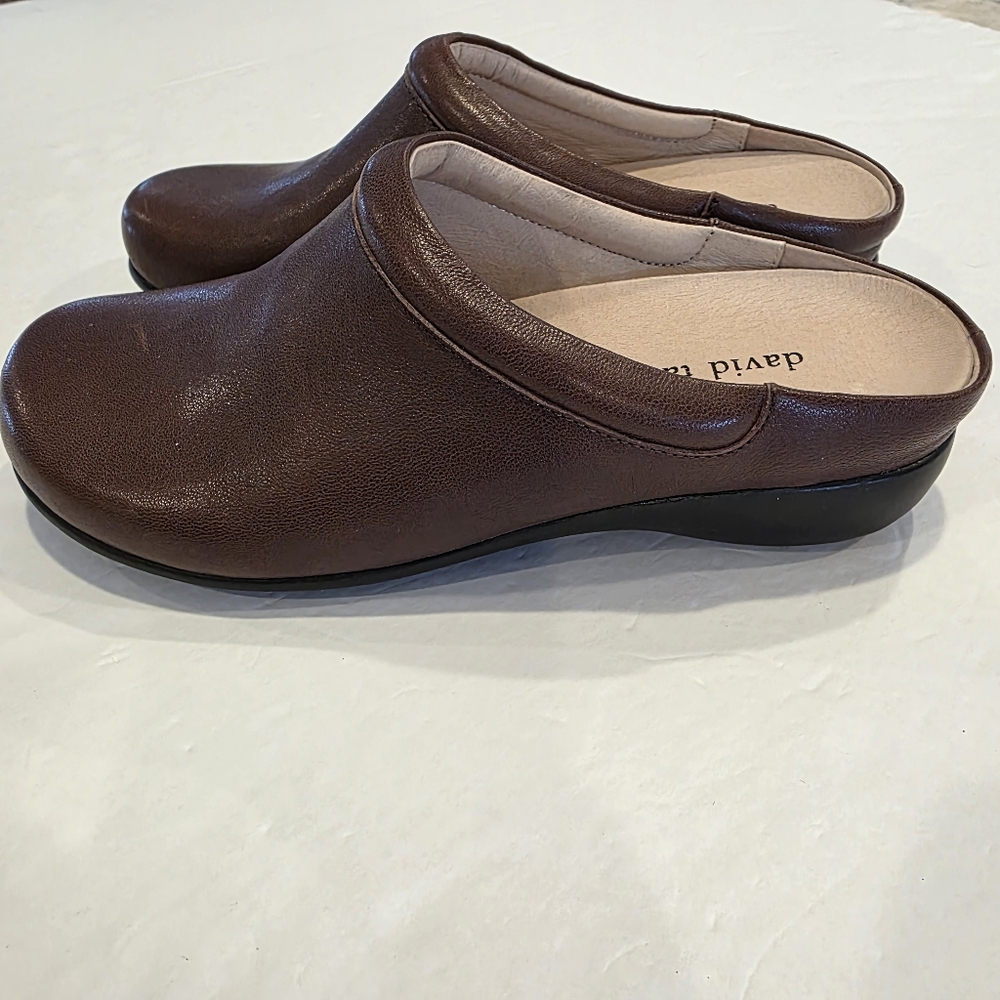 David Tate Brown Leather Mule Women's Size 7.5 W Like New - Picture 6 of 15